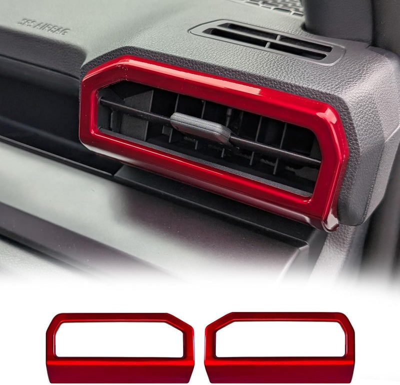 BORUIEN Dark Red Dashboard Air Vent Outlet Cover For Toyota Tacoma 2024 2025 2026 For 4Runner 2025 Up Interior Accessories Center Console Side Frame Decor Trim Cover (Dark Red, Air Vent Cover) - Image 2